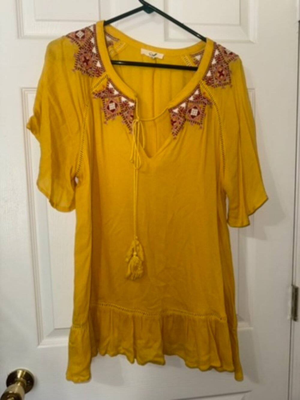 Yellow Ruffled Blouse by Easel - Picture 2 of 6